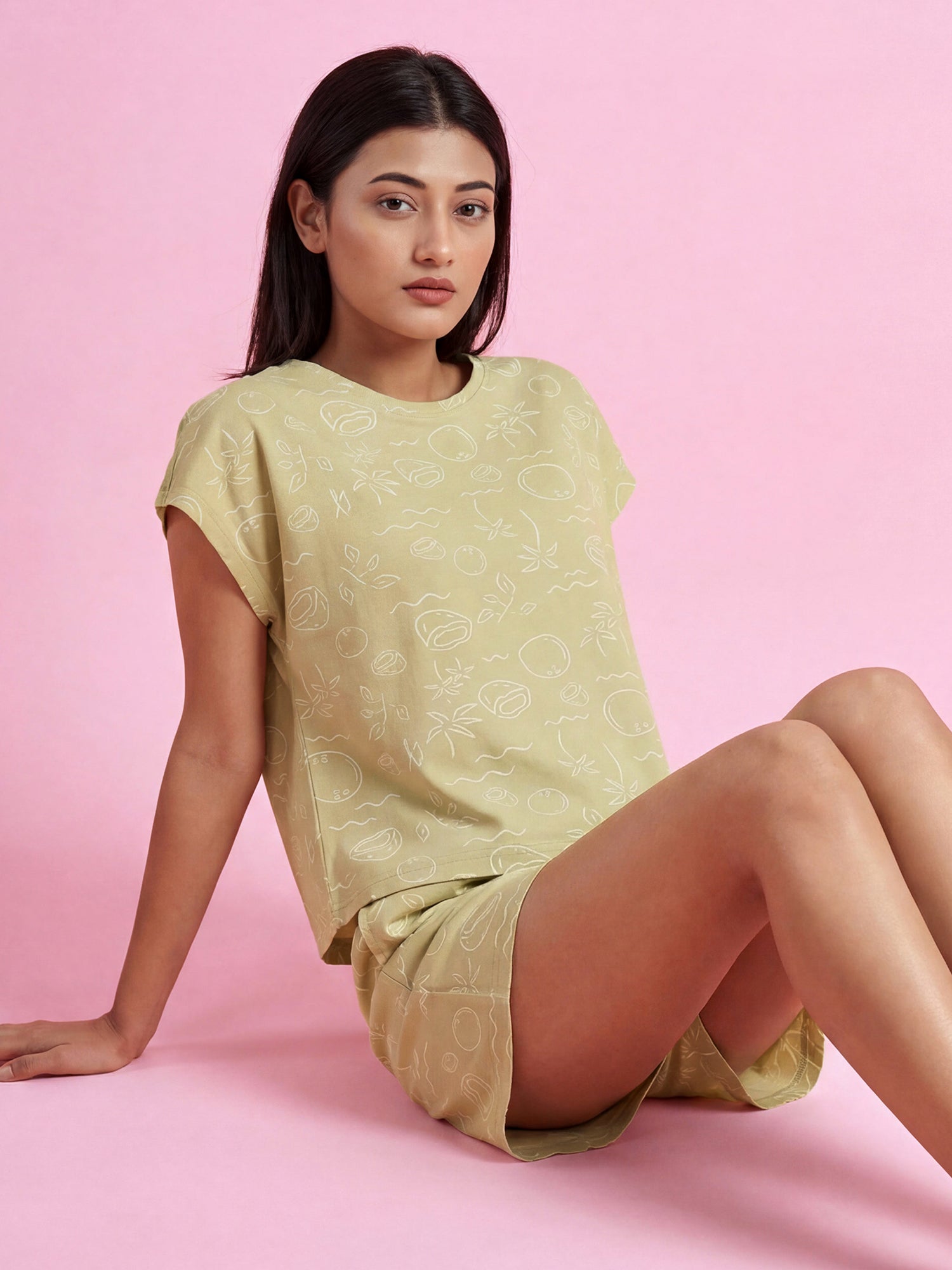 Olive Muse – Cotton Lounge Night Suit