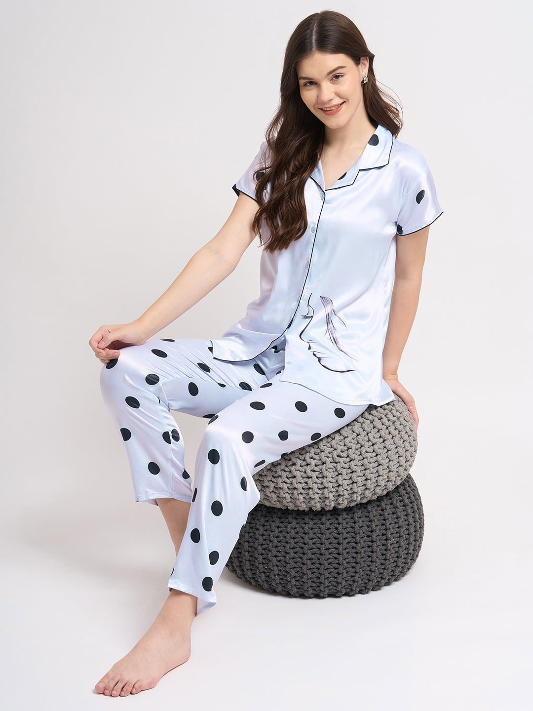 Bear Is Tired - Silky Lounge Night Suit