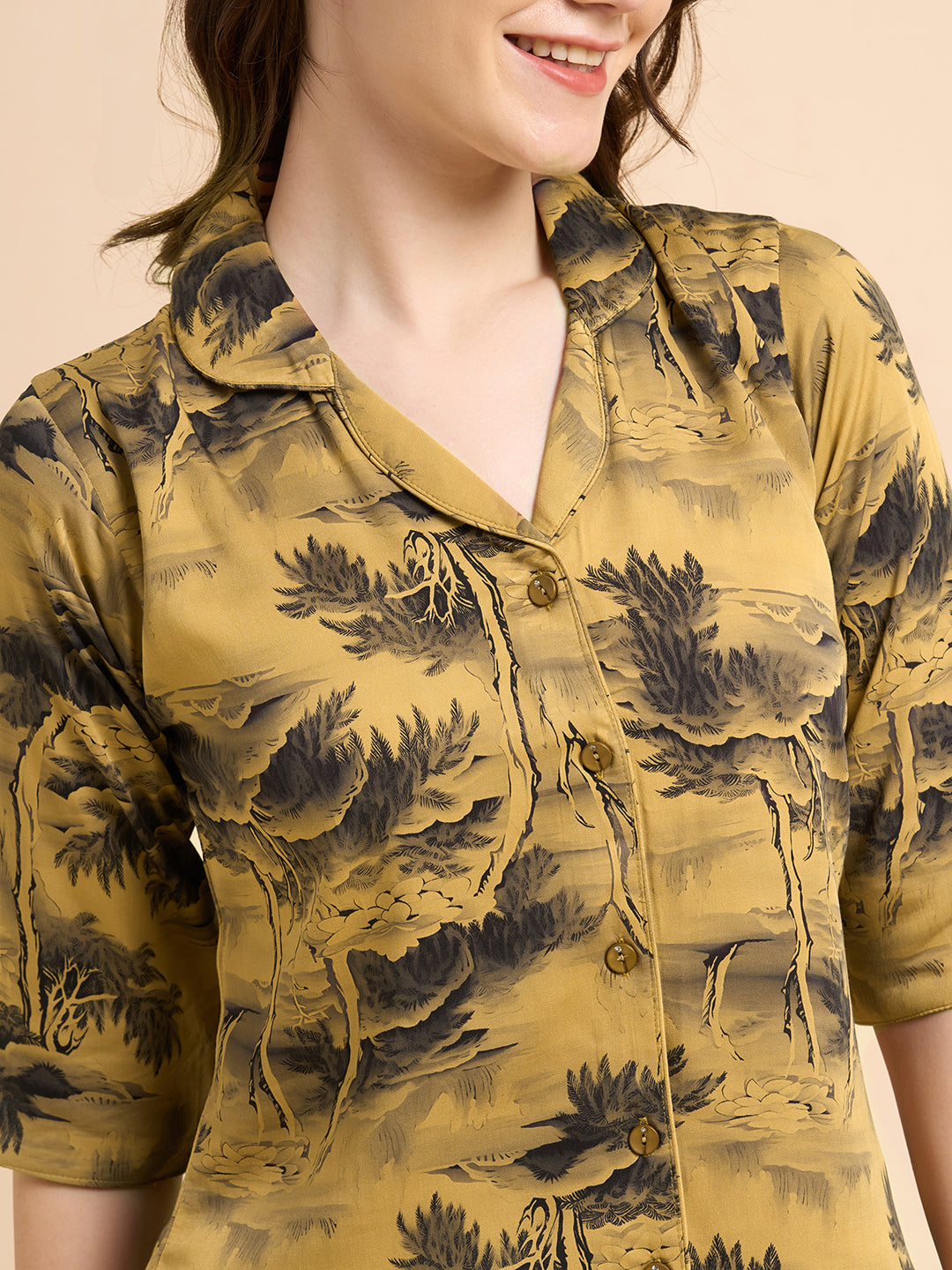 Mellow Yellow -  Silky Lounge Night Suit