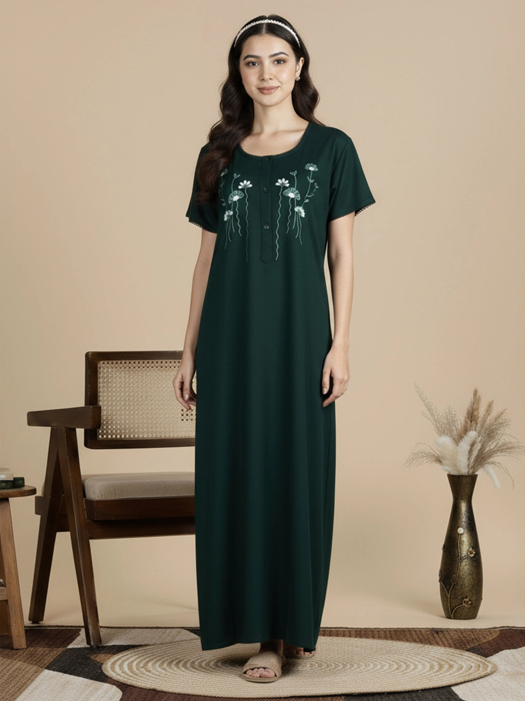 Alpine - Elegant Maxi Nightdress .
