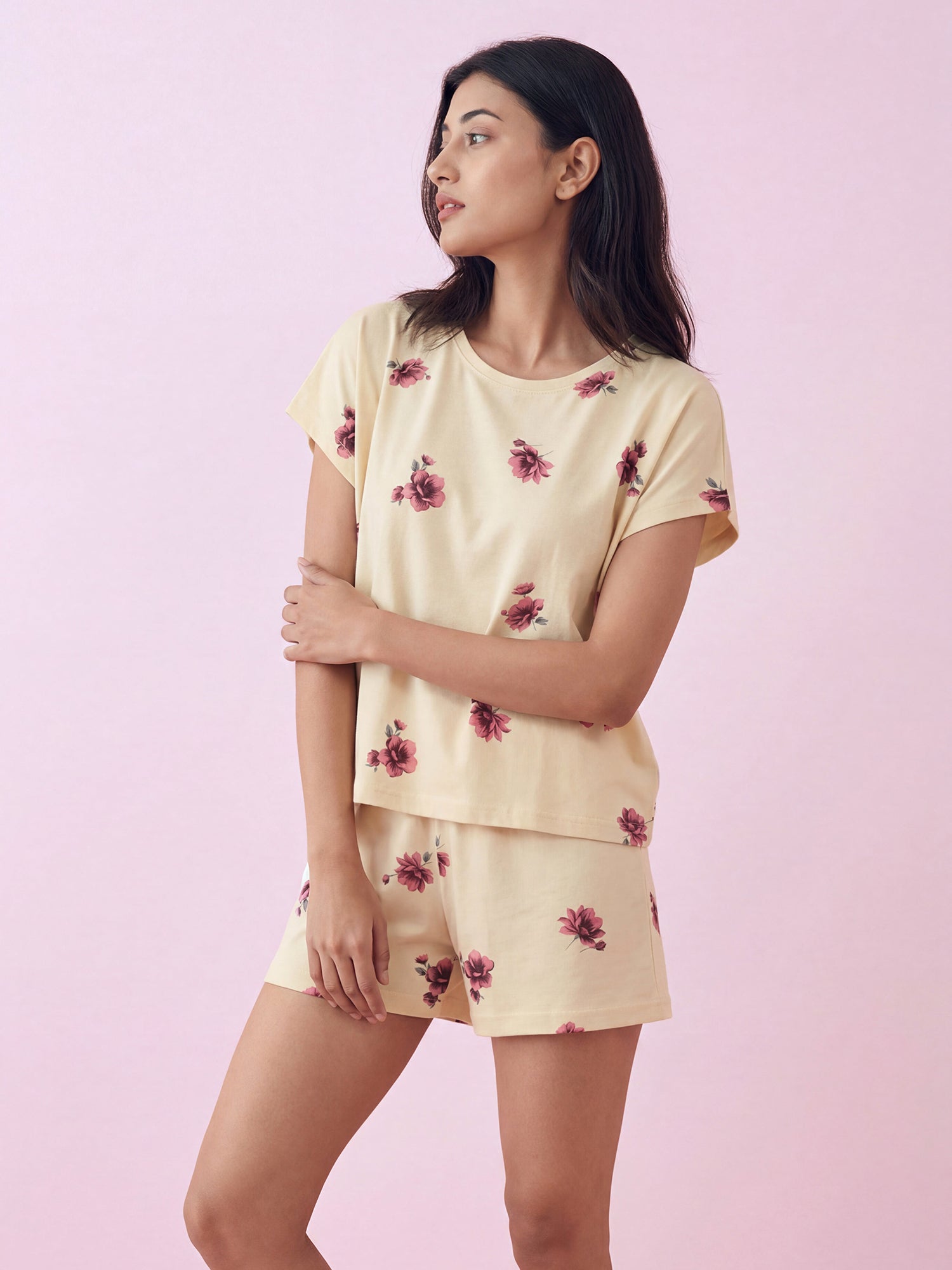 Floral Mist – Cotton Lounge Night Suit