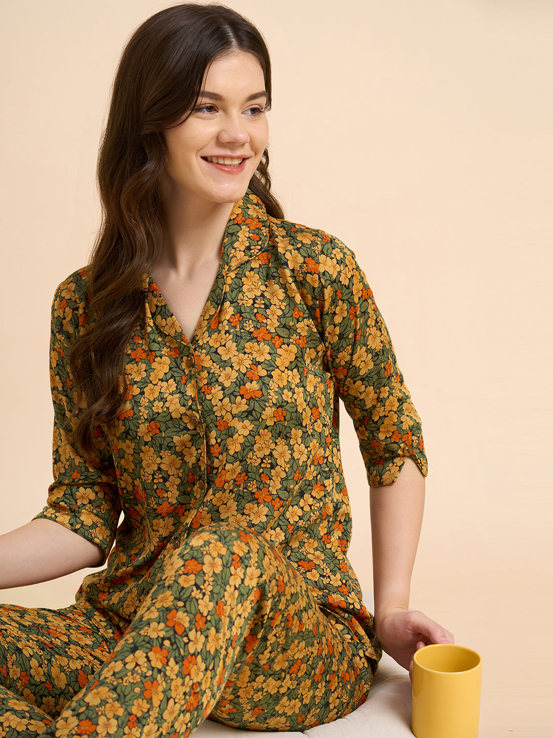 Flower Shower - Silky Lounge Night Suit