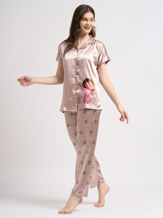 Morning Brew - Silky Lounge Night Suit