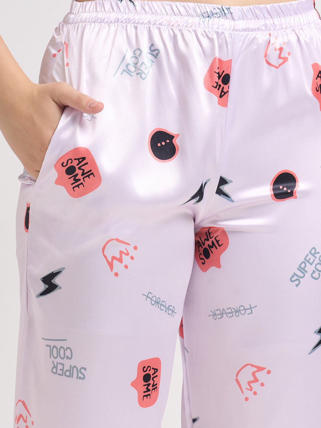 Born Cool Bear - Silky Lounge Night Suit