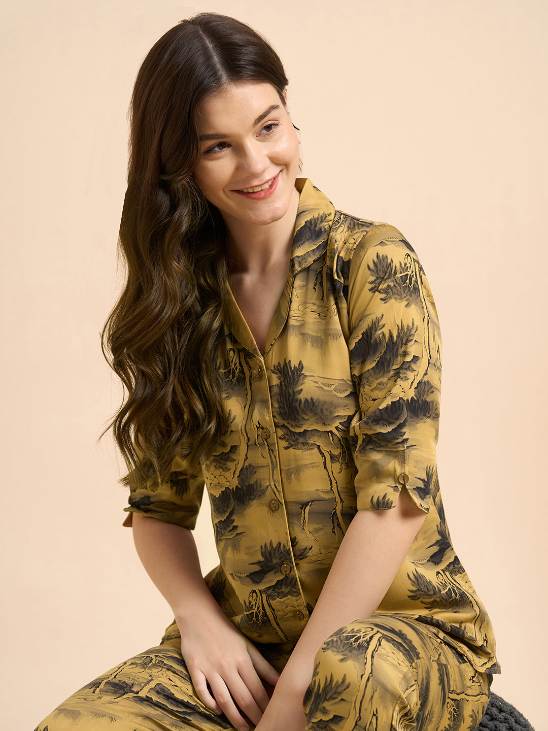 Mellow Yellow -  Silky Lounge Night Suit