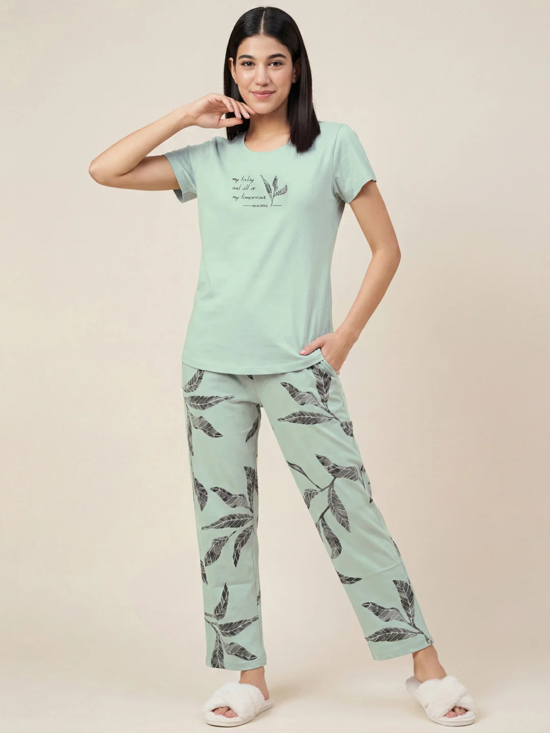 Garden Lines - Pure Cotton Night Suit