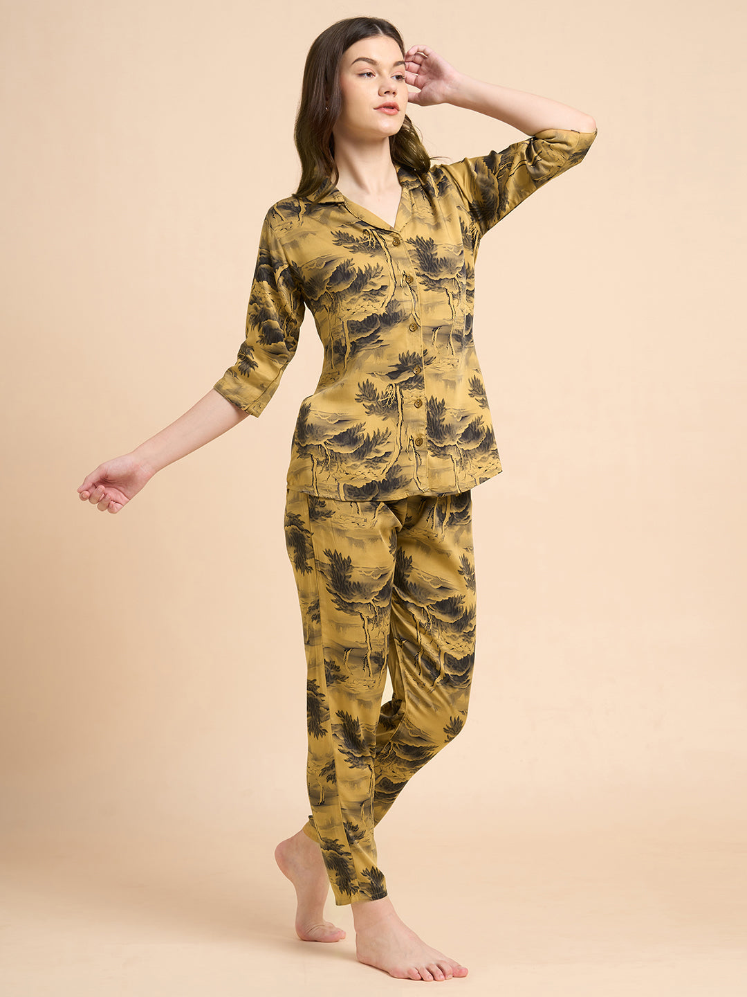 Mellow Yellow -  Silky Lounge Night Suit