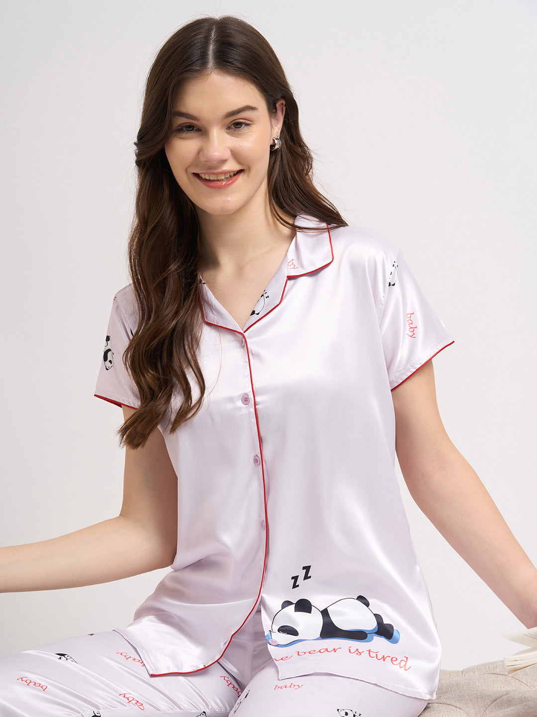 Little Panda Dreams - Silky Lounge Night Suit