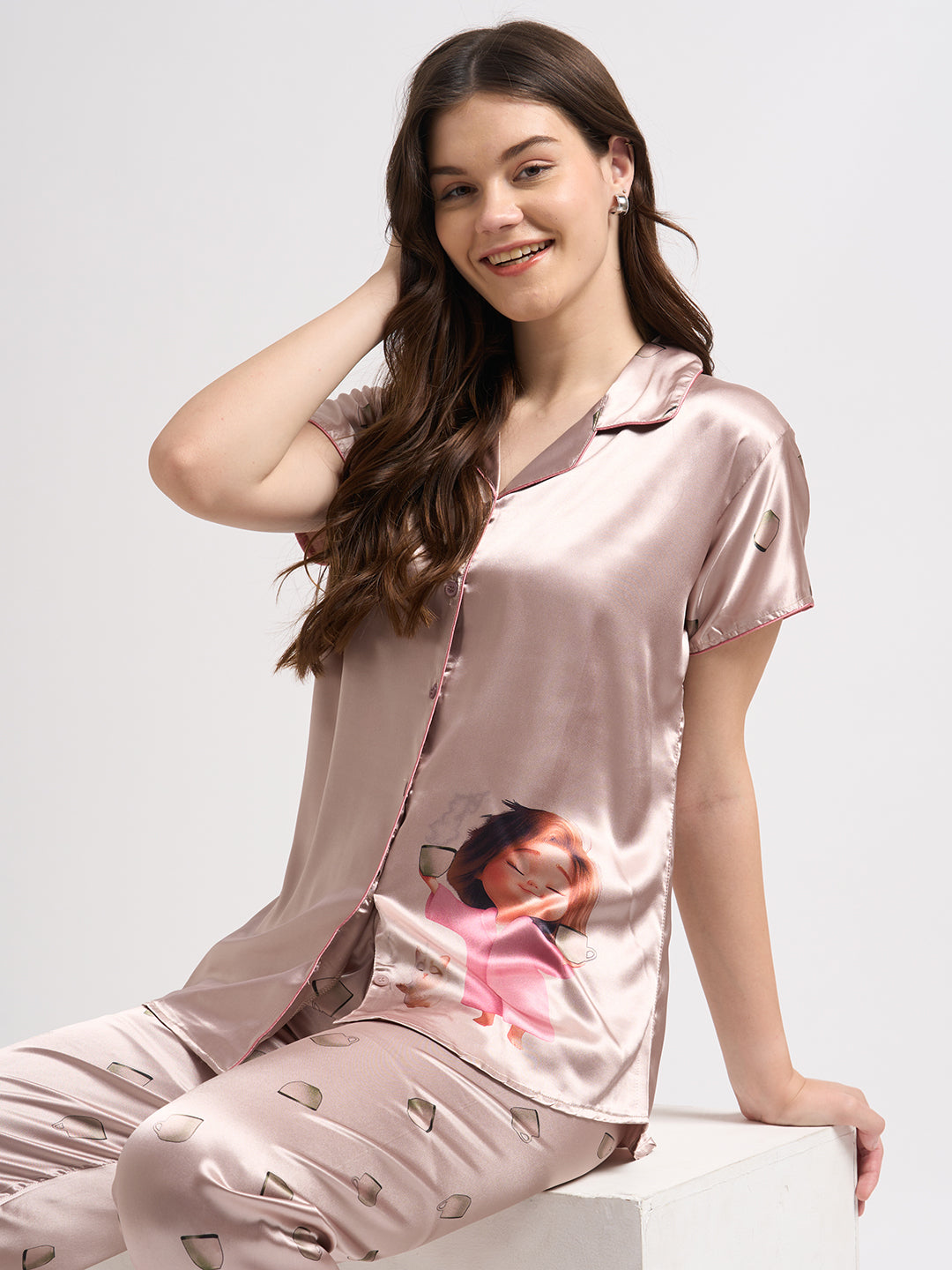 Morning Brew - Silky Lounge Night Suit