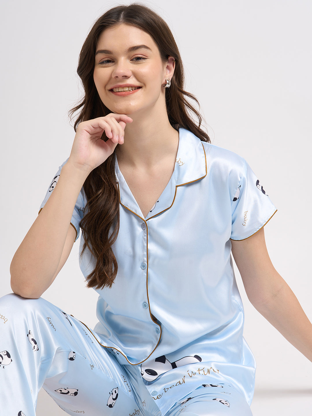 Little Panda Dreams - Silky Lounge Night Suit