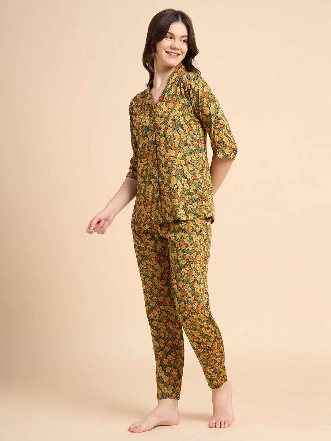Flower Shower - Silky Lounge Night Suit