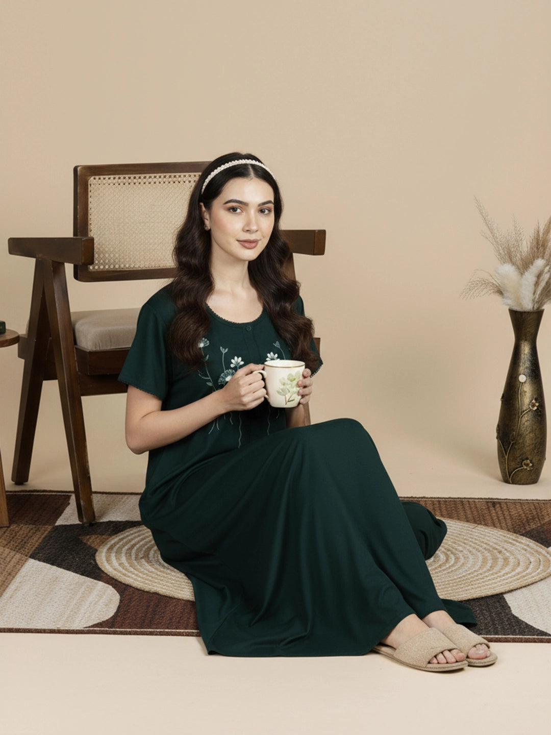 Alpine - Elegant Maxi Nightdress .