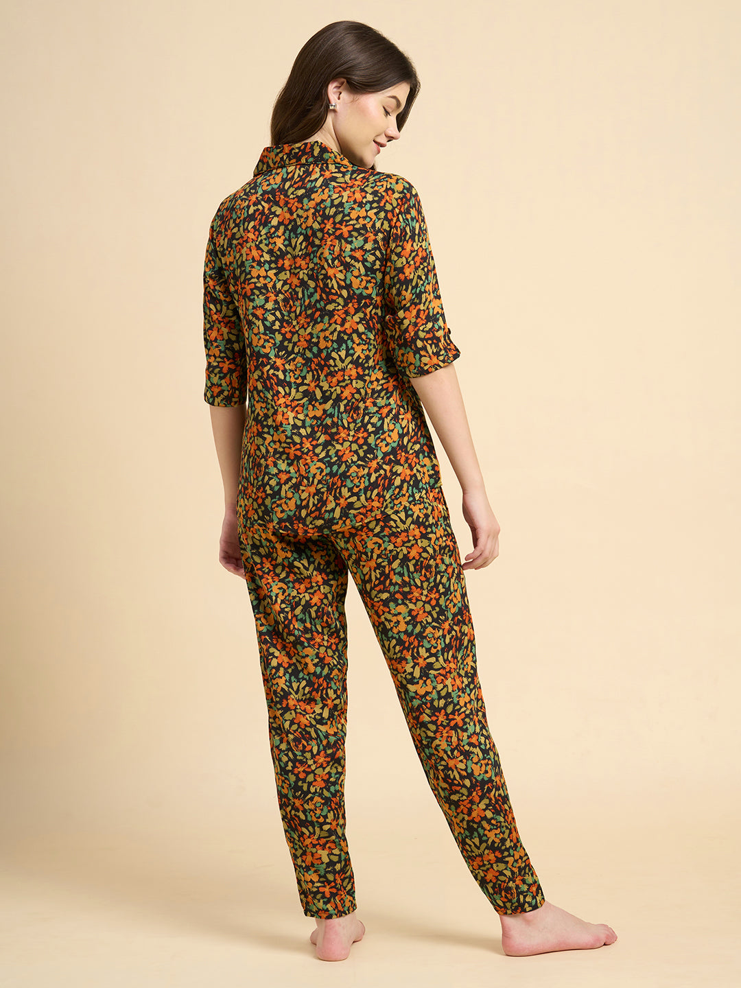 Evening Garden - Silky Lounge Night Suit