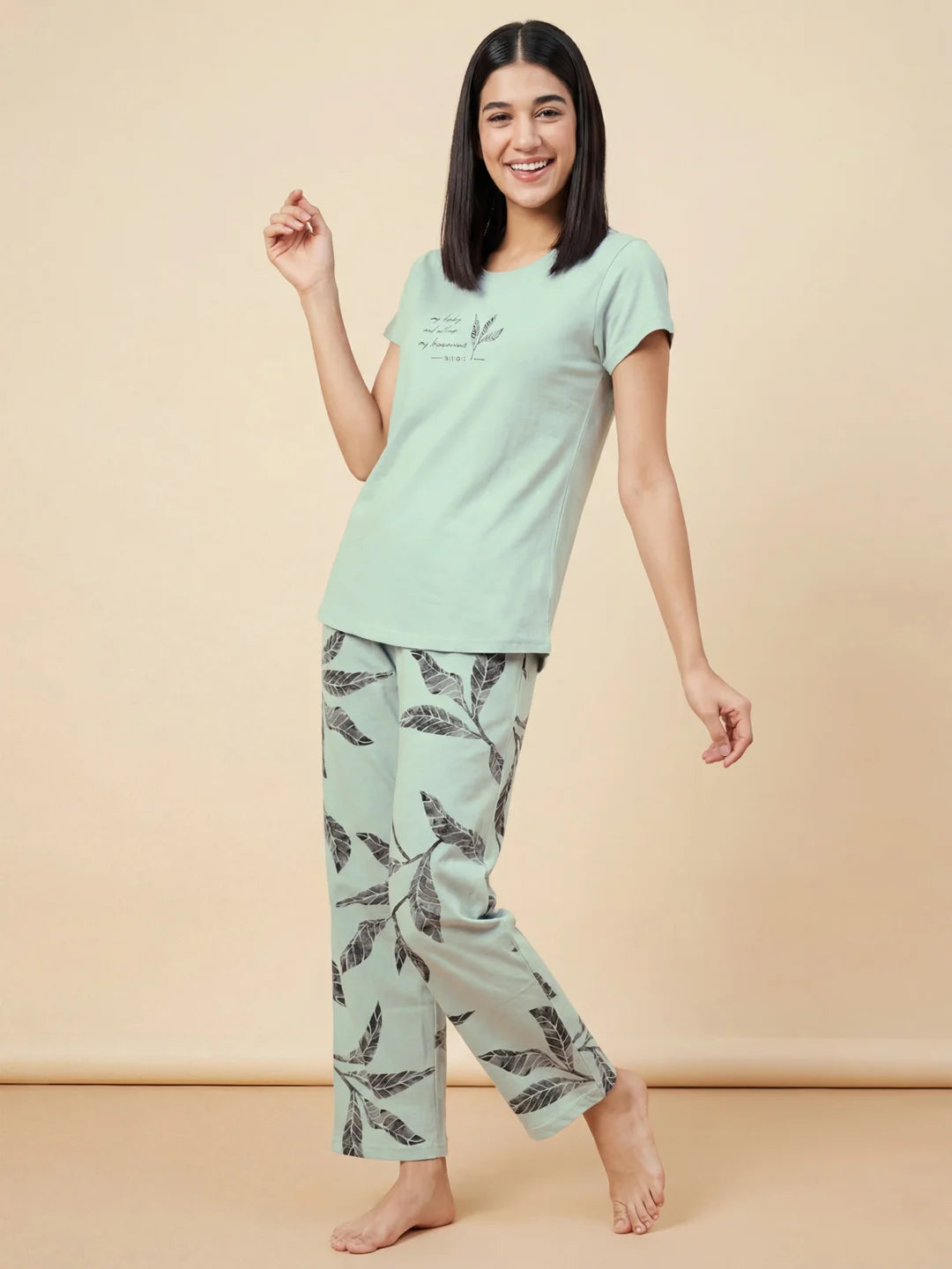 Garden Lines - Pure Cotton Night Suit