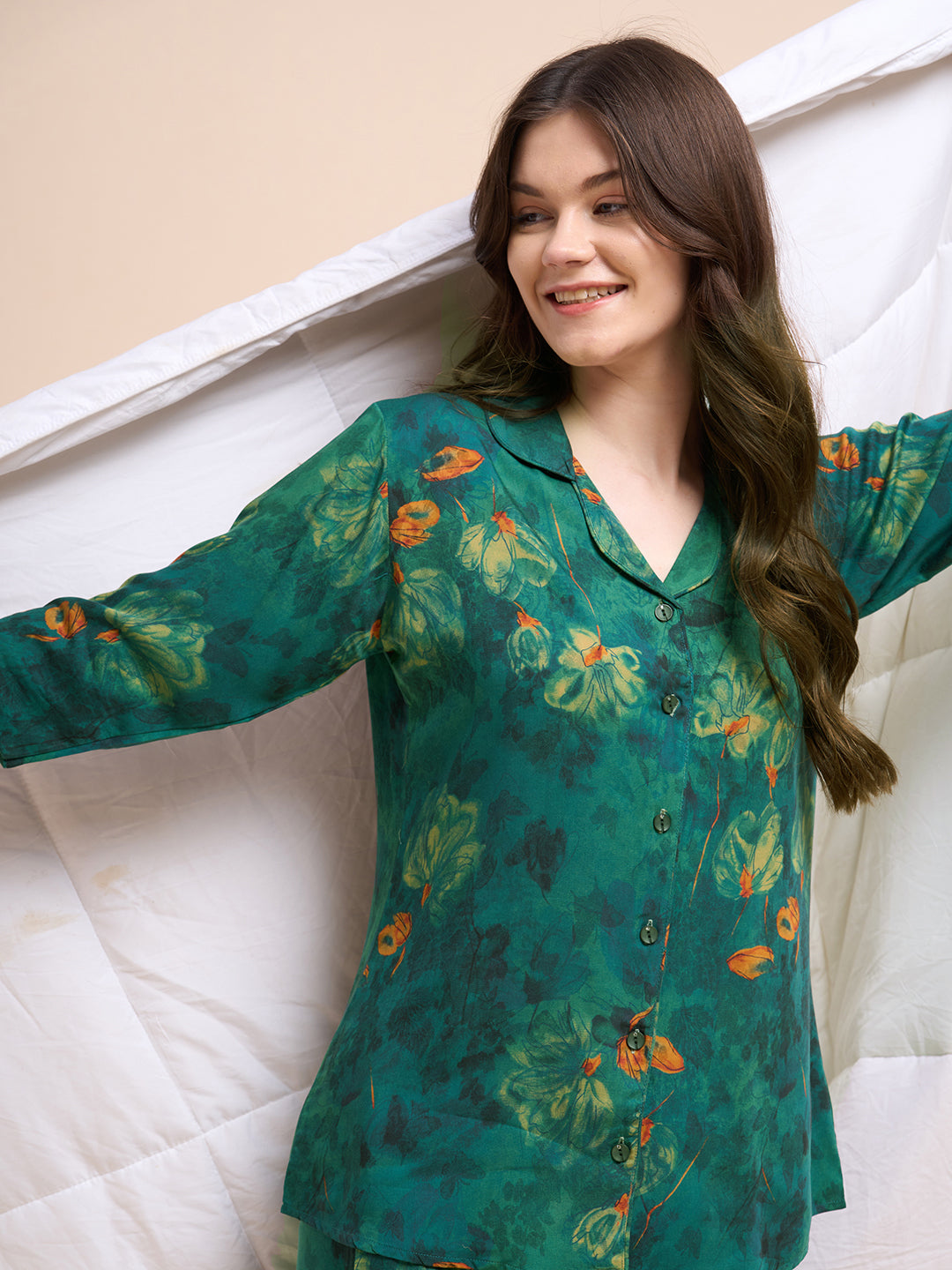 Gardenia - Silky Lounge Night Suit