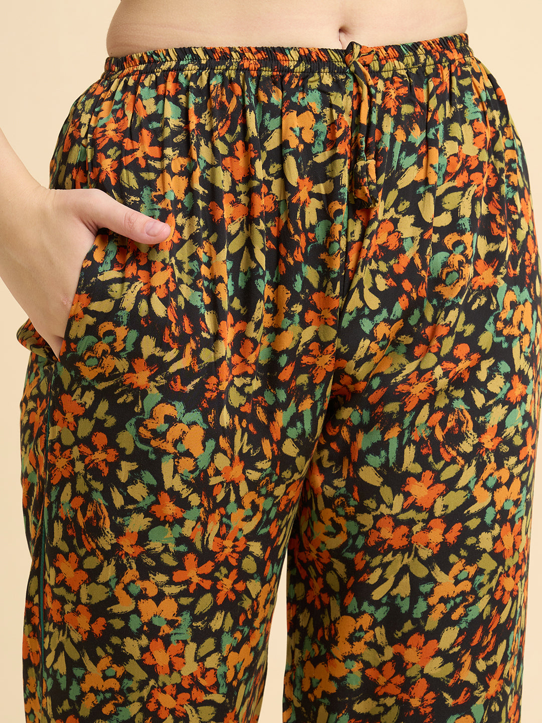 Evening Garden - Silky Lounge Night Suit