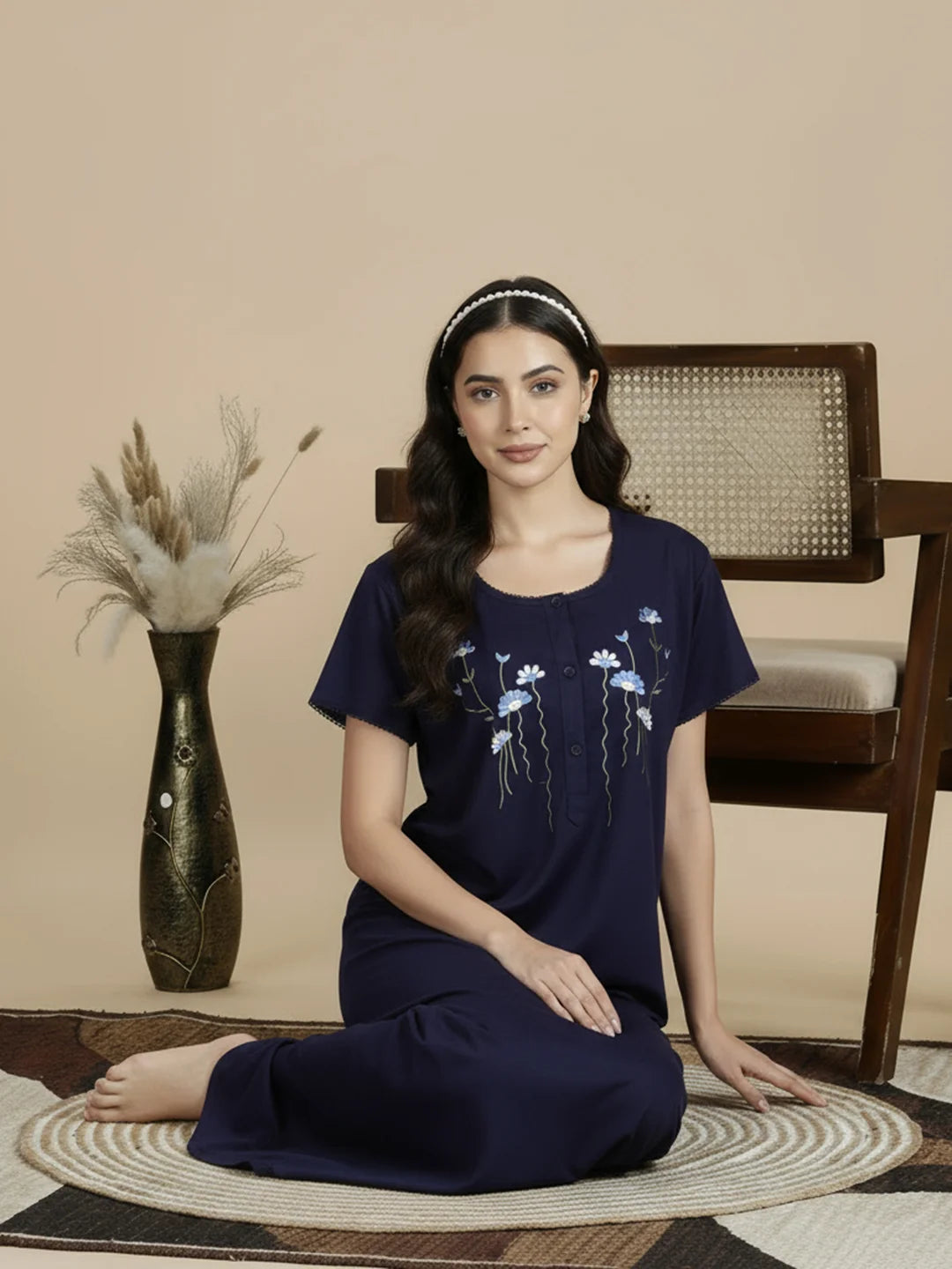 Alpine - Elegant Maxi Nightdress .