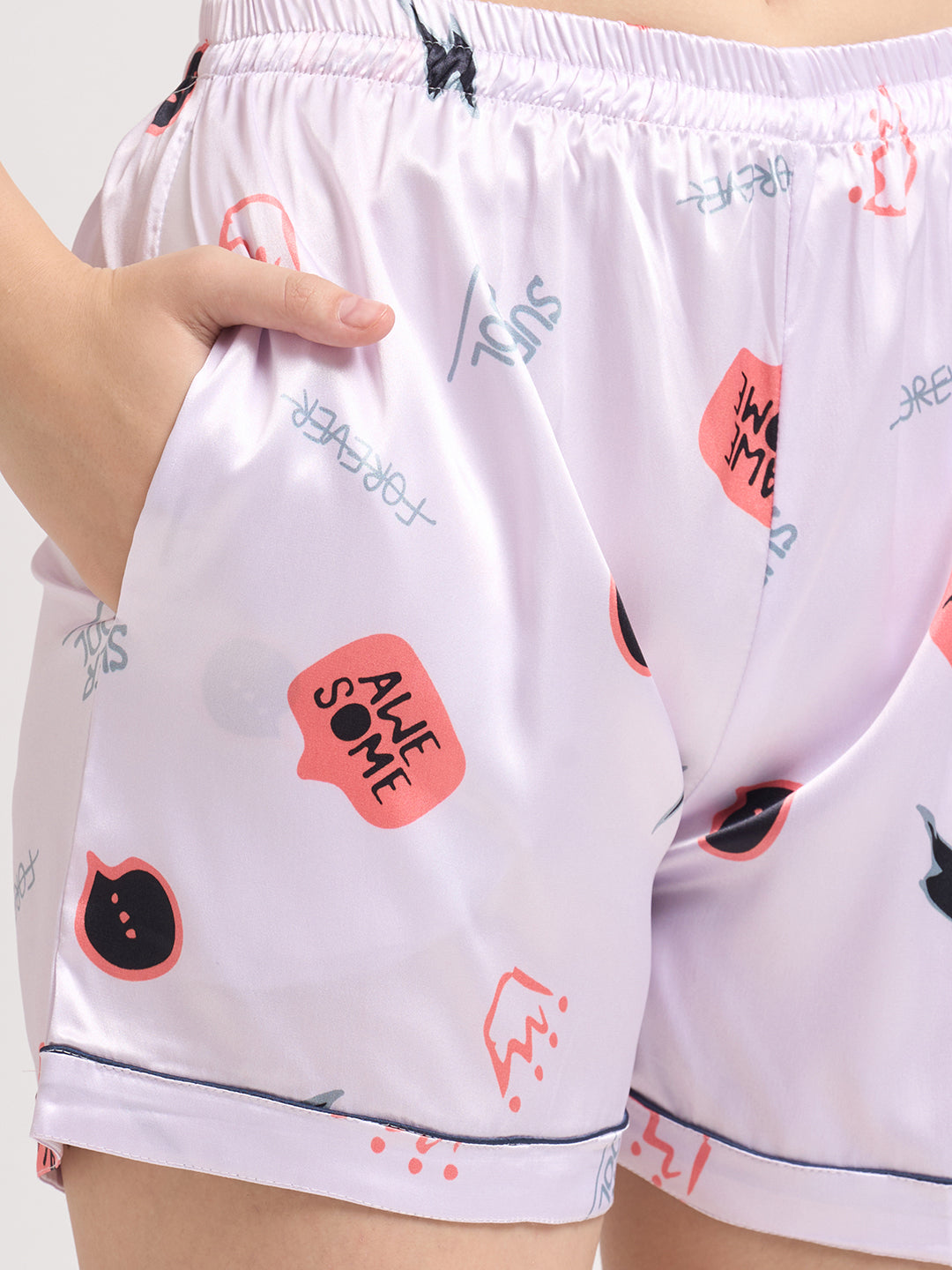 Born Cool Bear - Silky Lounge Night Suit