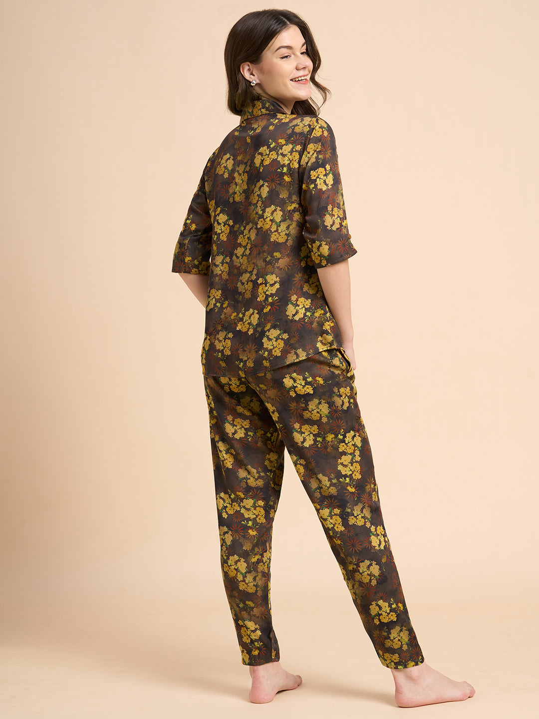 Gold Bliss - Silky Lounge Night Suit