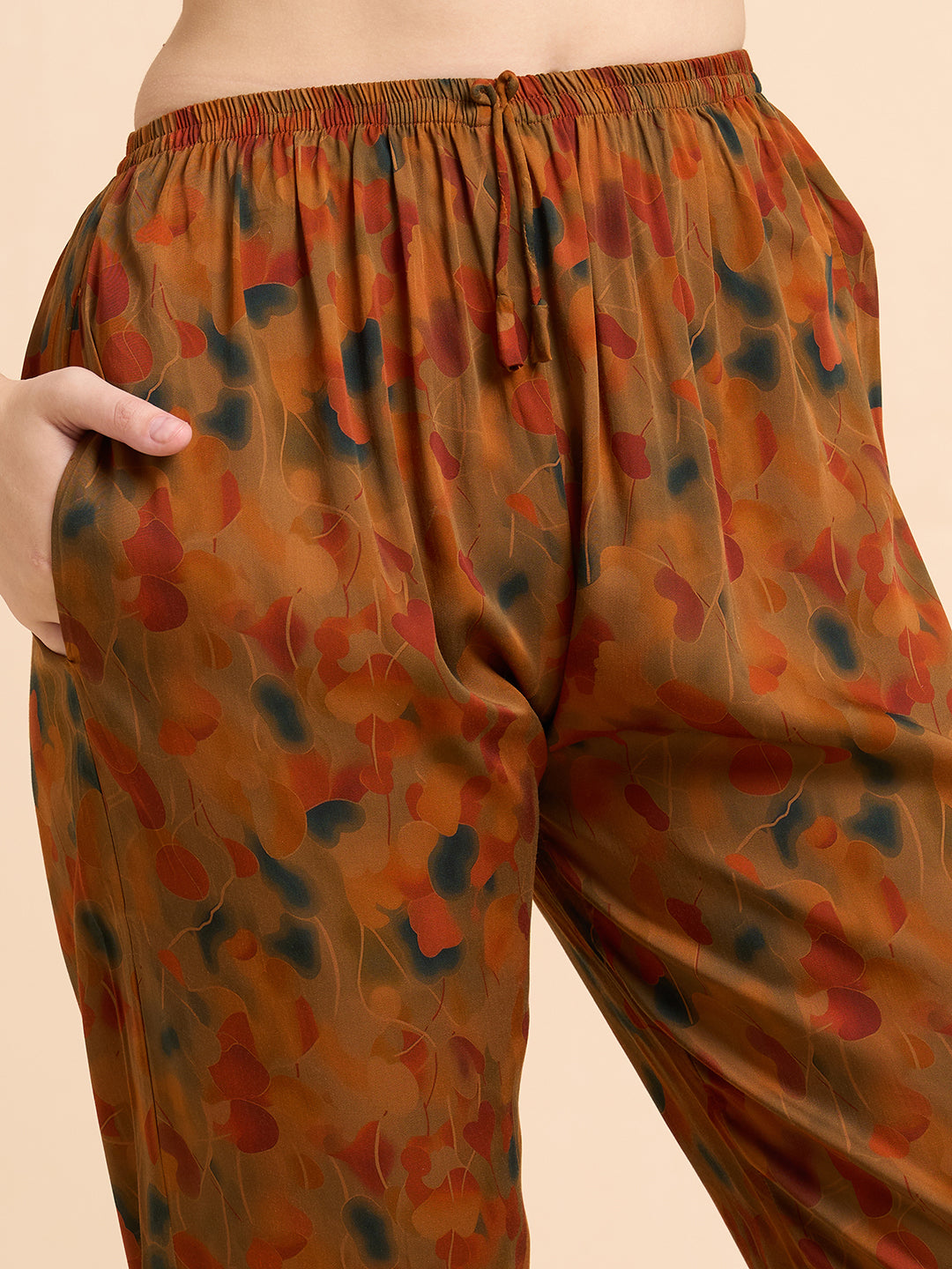 Petal Haze - Silky Lounge Night Suit