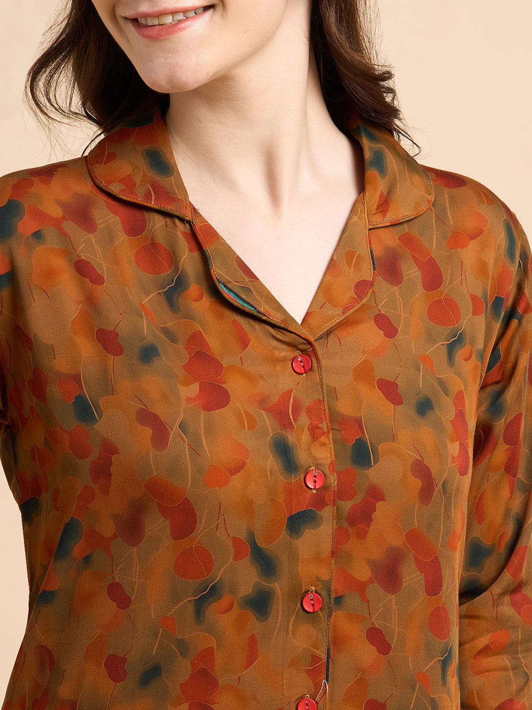 Petal Haze - Silky Lounge Night Suit