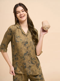 Marble Flora - Silky Lounge Night Suit