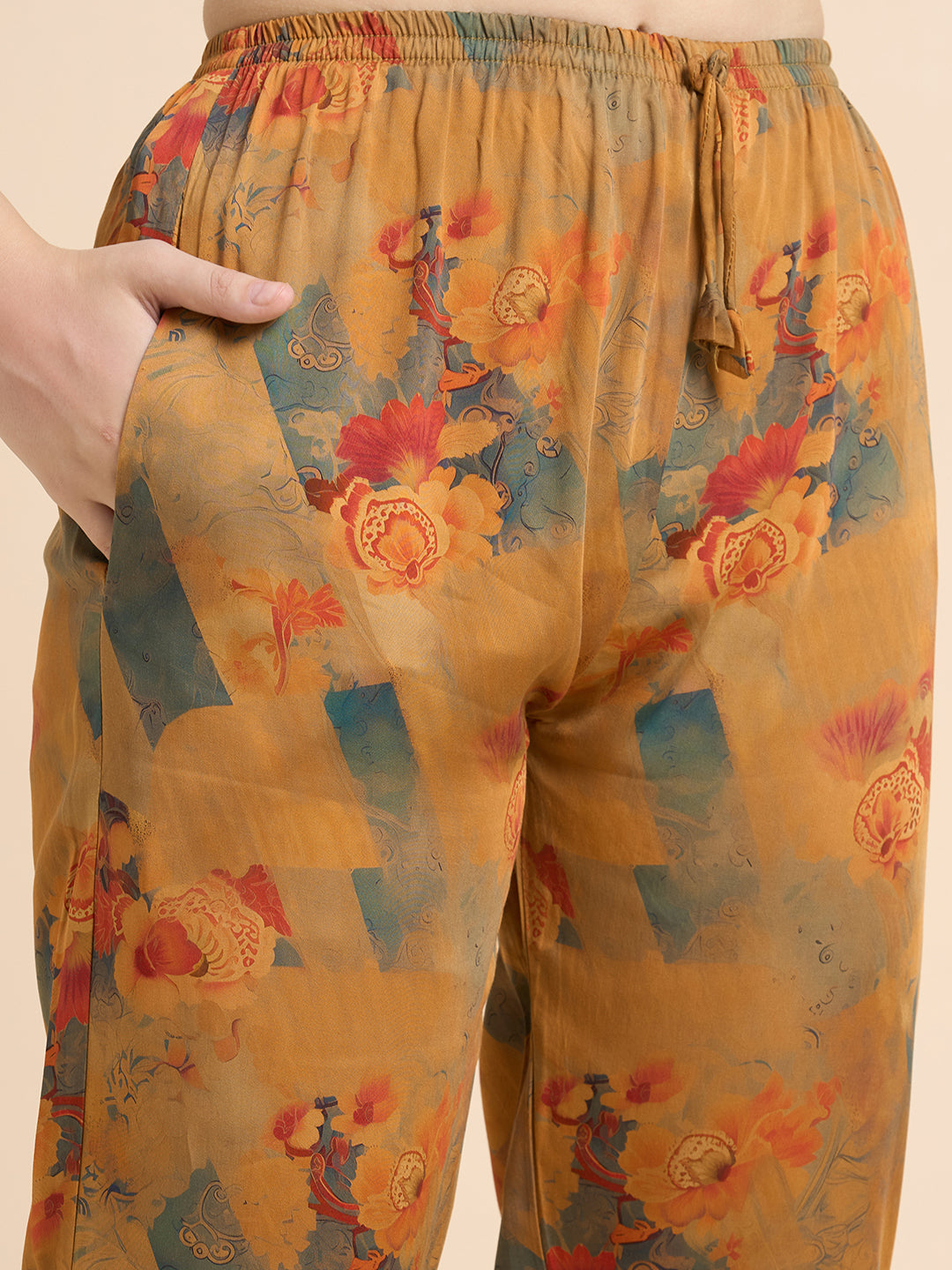 Serene Floral - Silky Lounge Night Suit