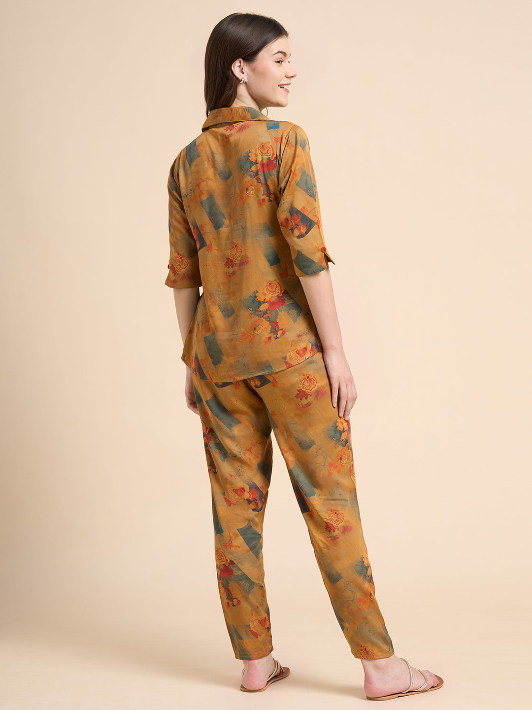 Serene Floral - Silky Lounge Night Suit