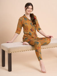 Serene Floral - Silky Lounge Night Suit