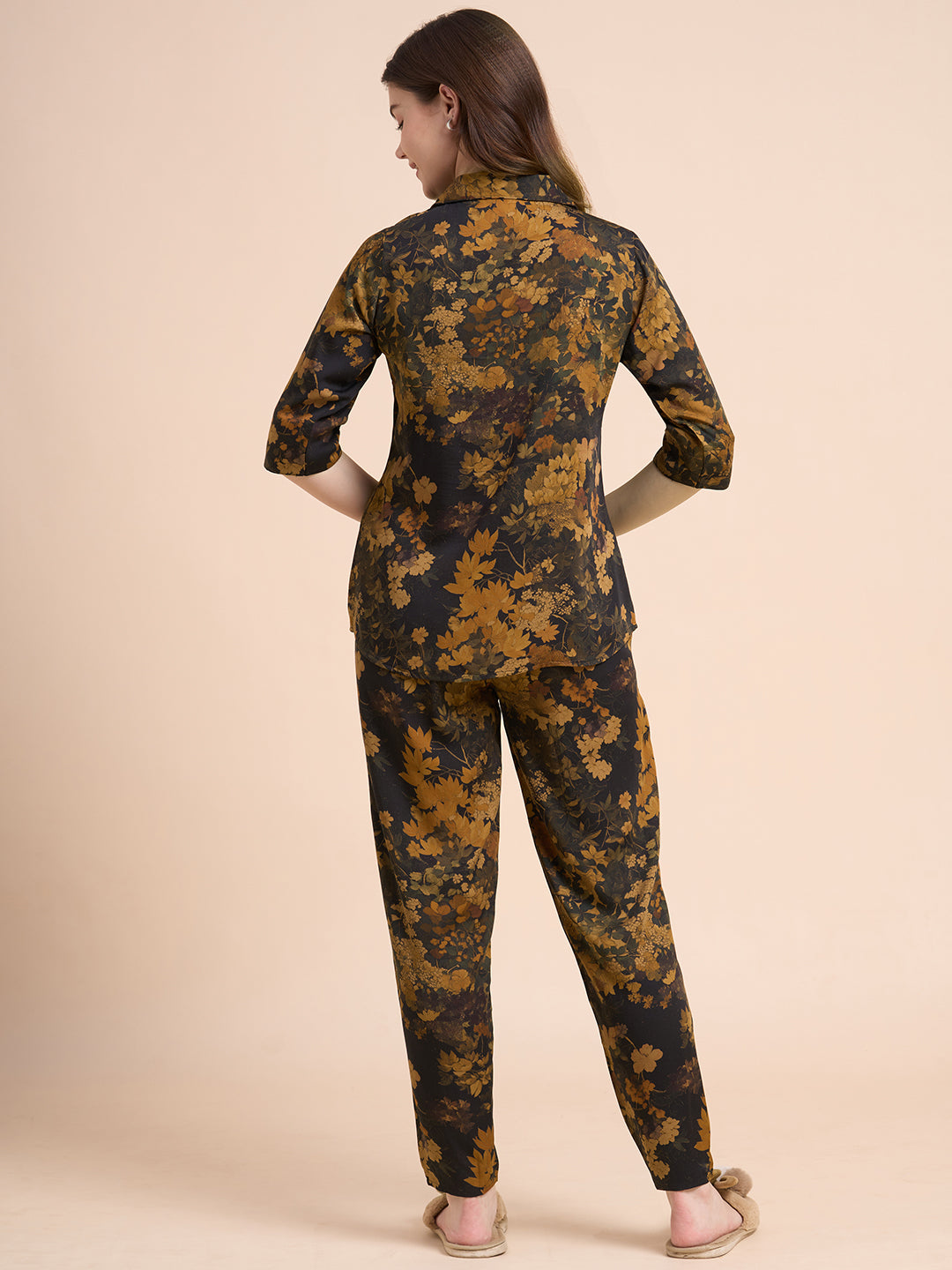 Regal Leaf - Silk Lounge Night Suit