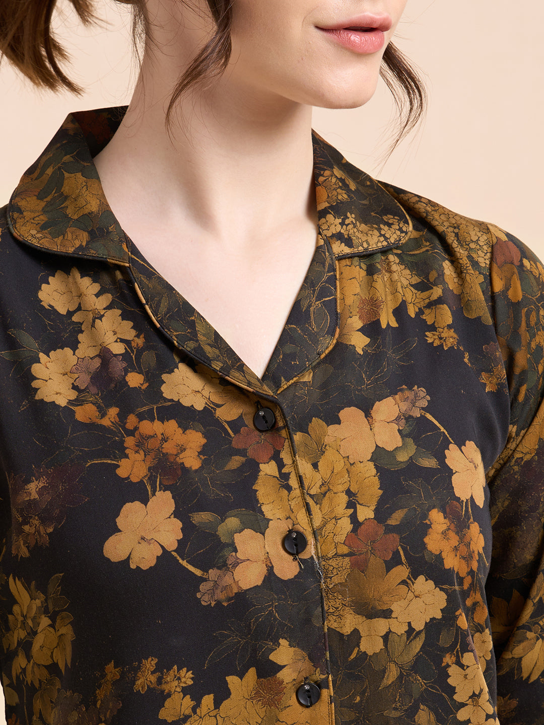 Regal Leaf - Silk Lounge Night Suit