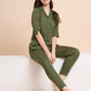 Auric Leaves - Silky Lounge Night Suit