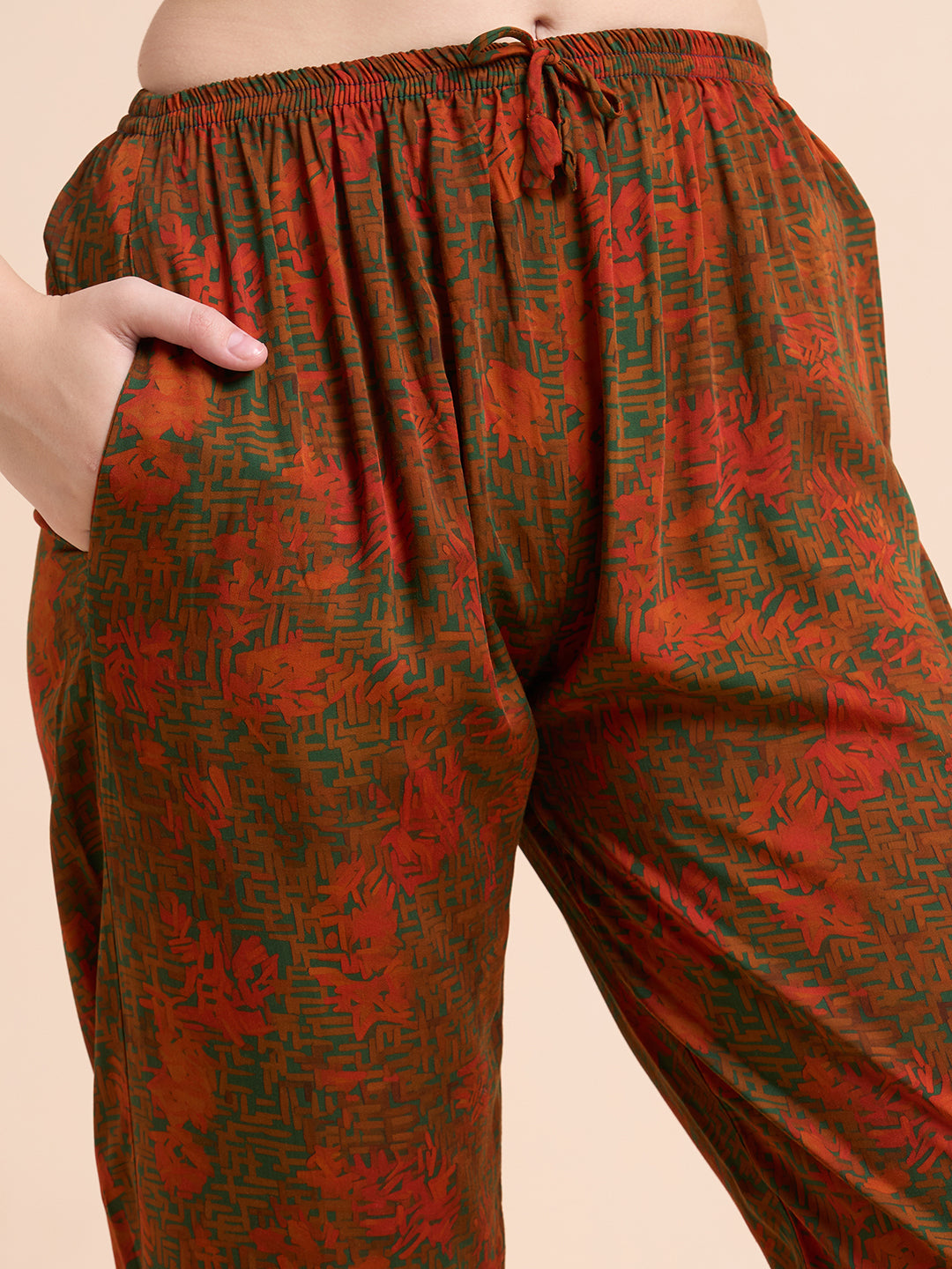 Fiery Dreams - Silky Lounge Night Suit