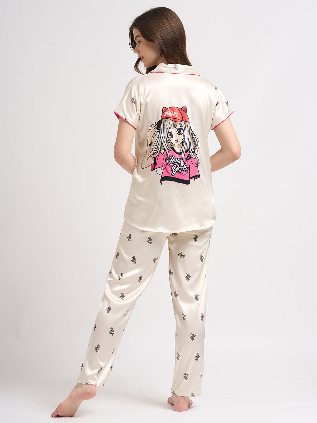 Cap-On Dreamer - Silky Lounge Night Suit