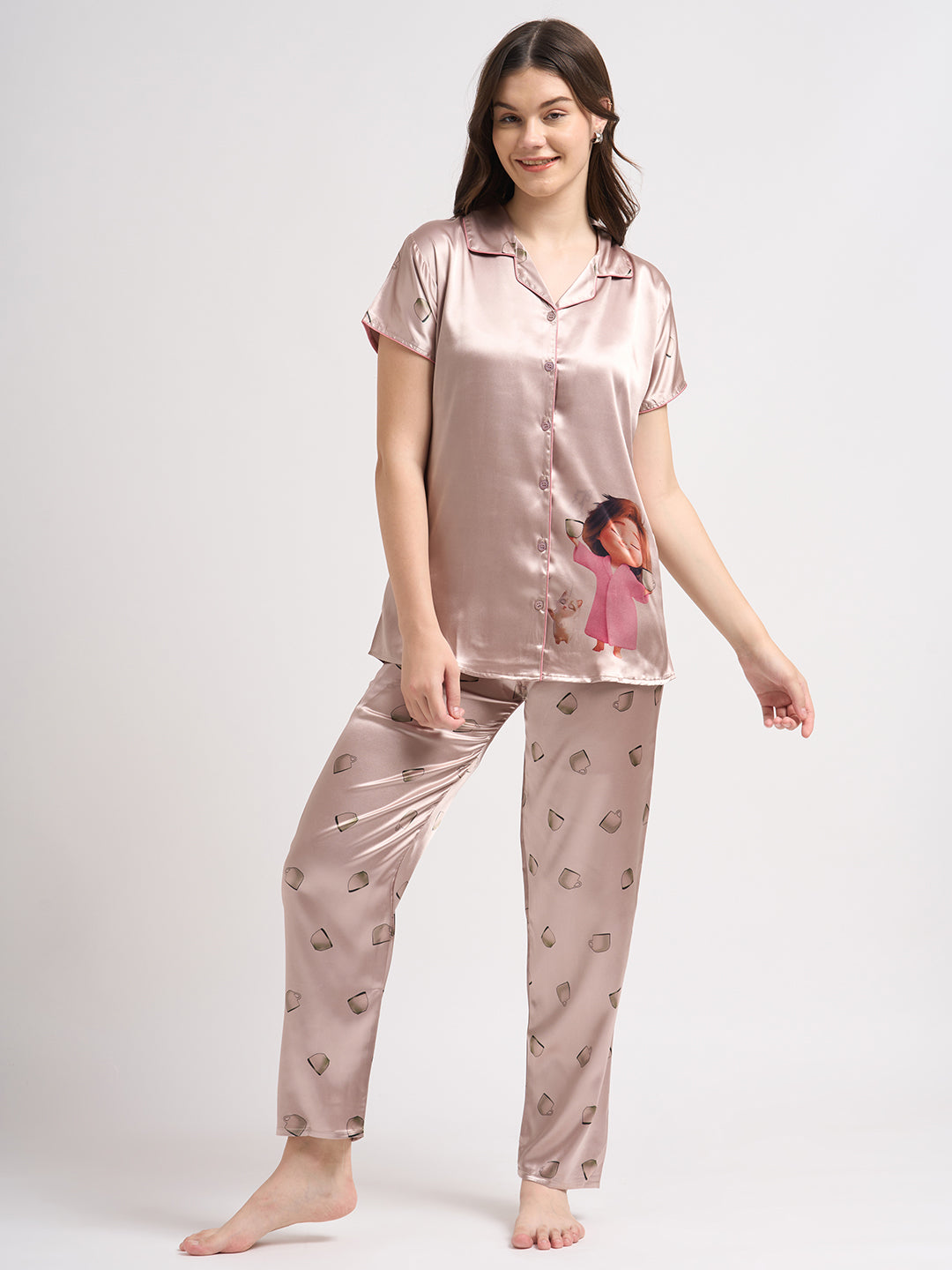 Morning Brew - Silky Lounge Night Suit