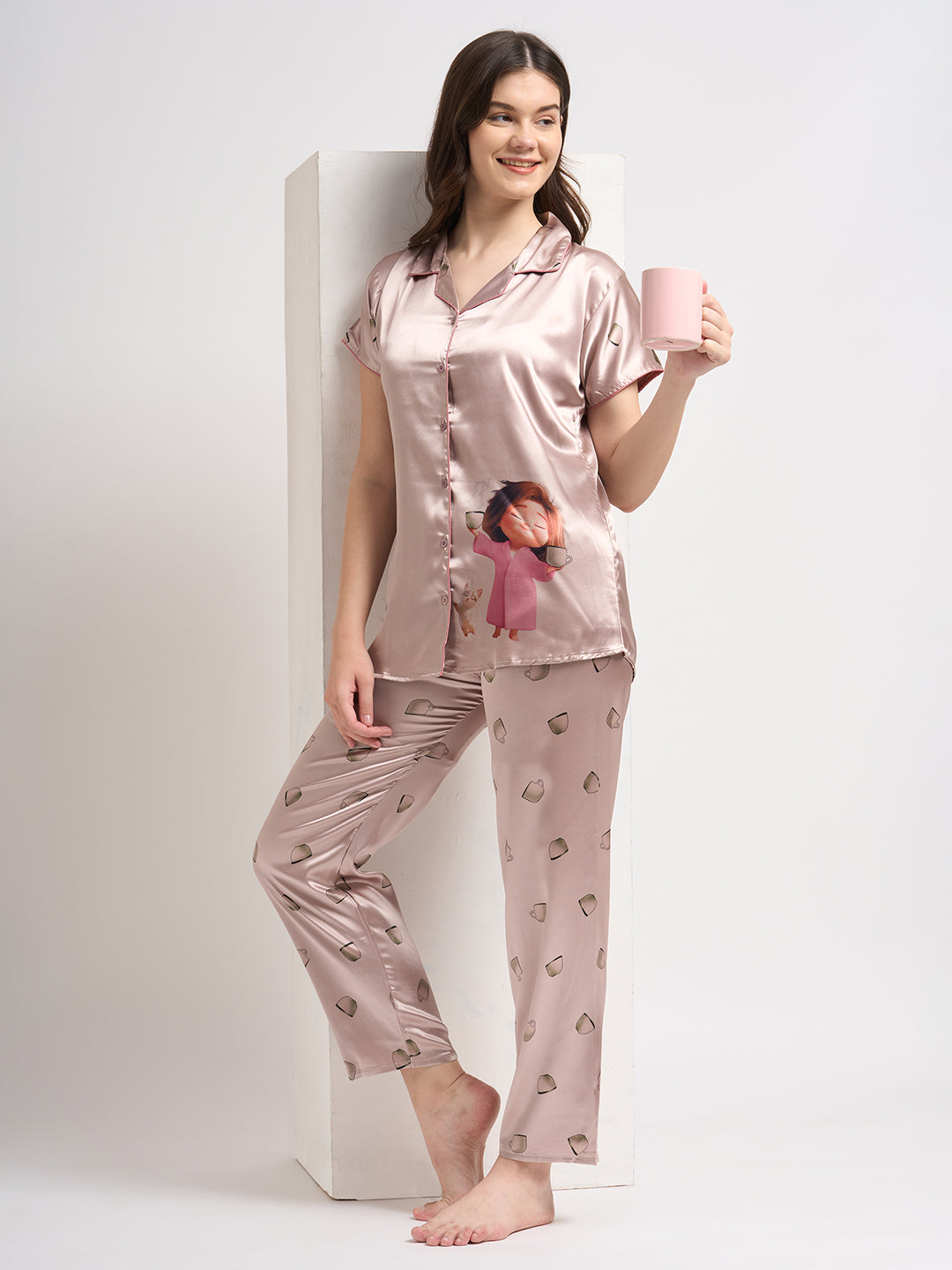 Morning Brew - Silky Lounge Night Suit