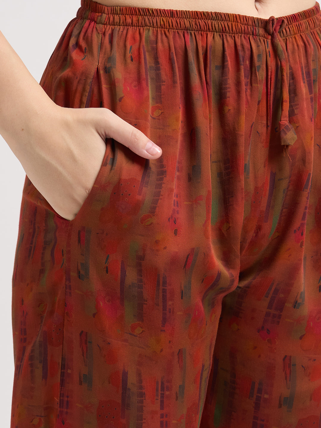 Crimson Love - Silky Lounge Night Suit