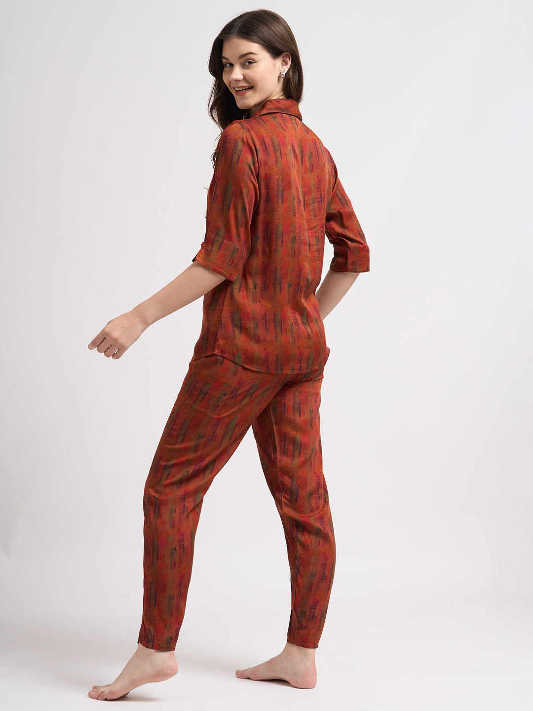 Crimson Love - Silky Lounge Night Suit