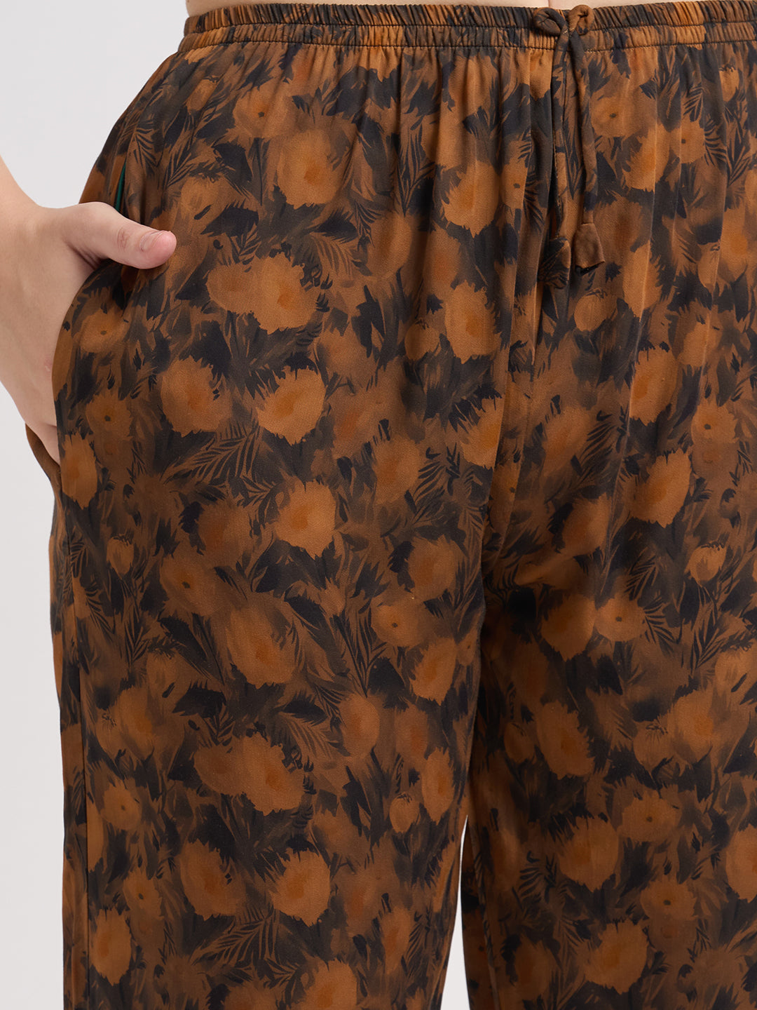 Midnight Flora - Silky Lounge Night Suit