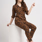 Midnight Flora - Silky Lounge Night Suit