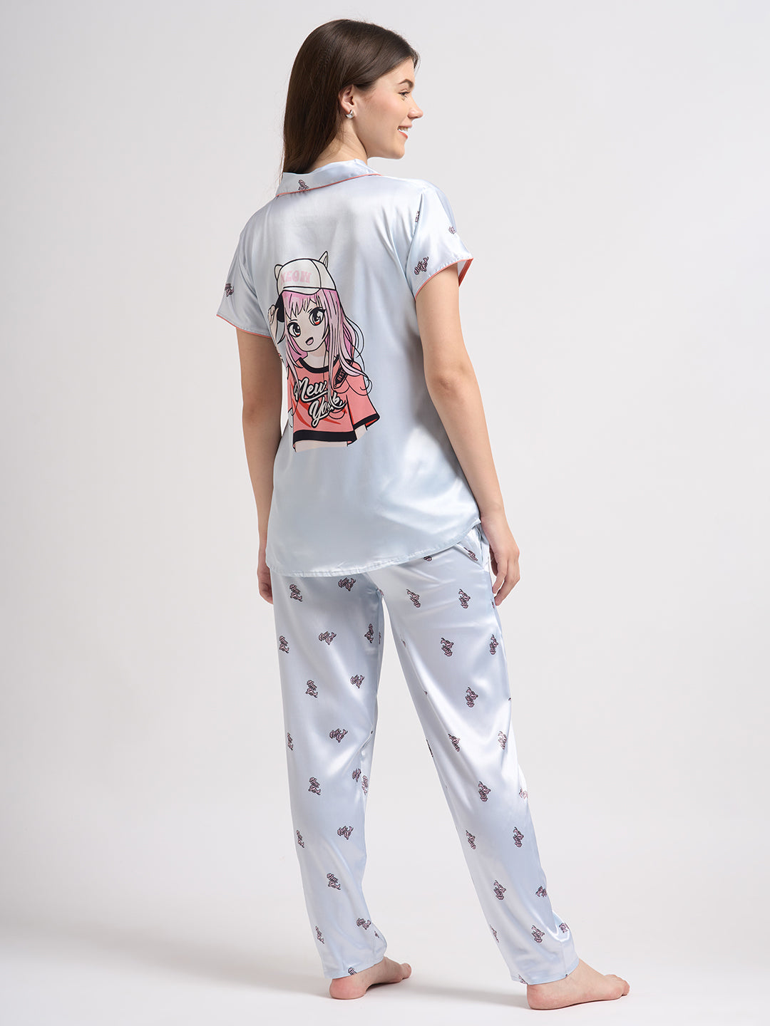 Cap-On Dreamer - Silky Lounge Night Suit