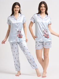 Cap-On Dreamer - Silky Lounge Night Suit