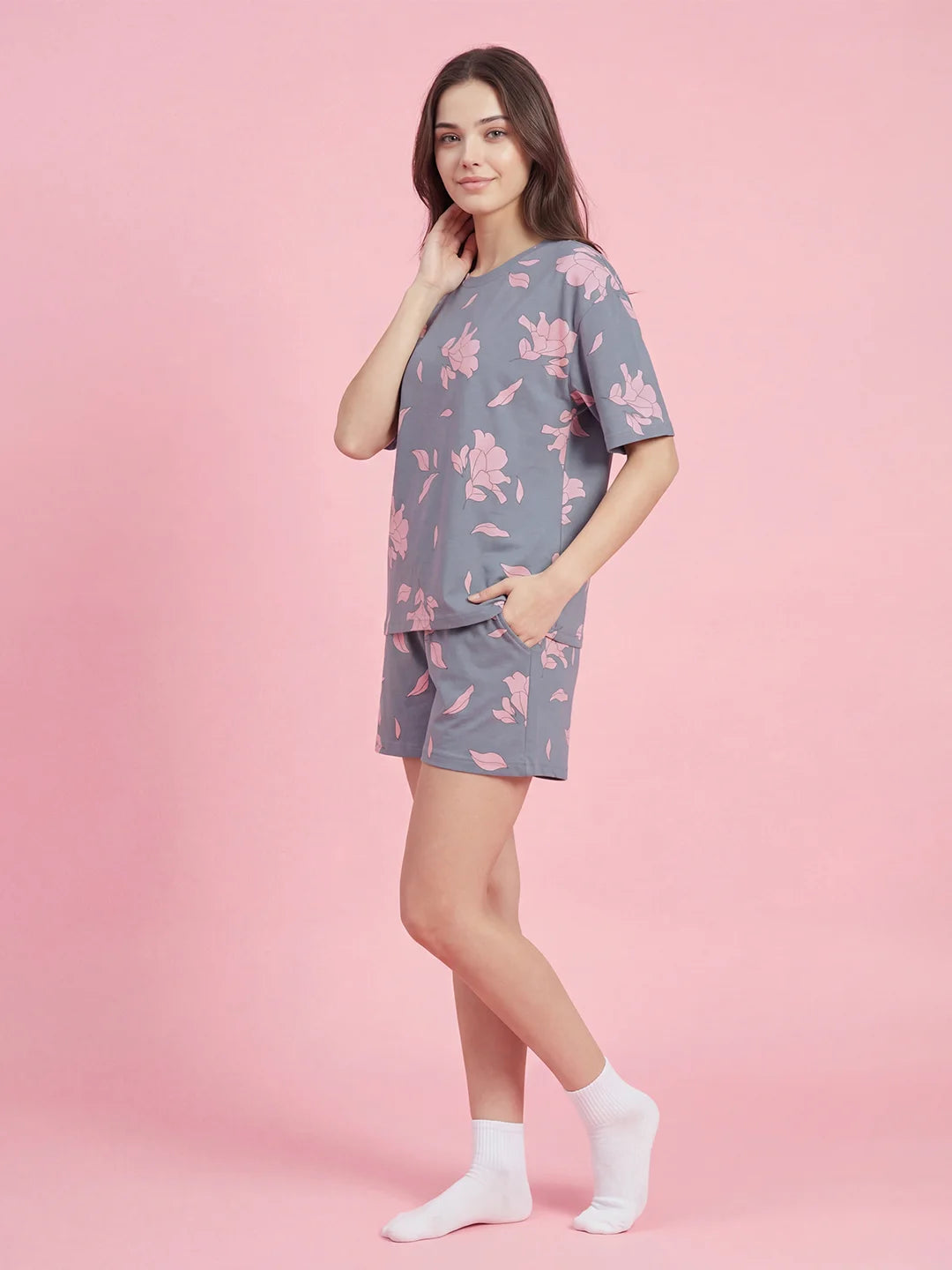 Flying Petals - Pure Cotton Night Suit