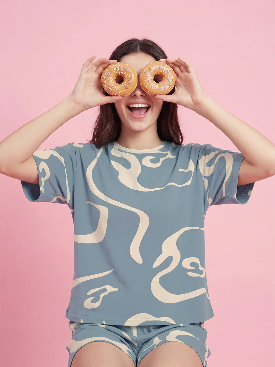 Urban Mosaic - Pure Cotton Night Suit