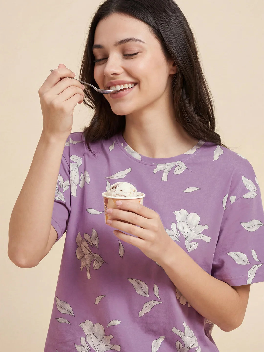 Flying Petals - Pure Cotton Night Suit