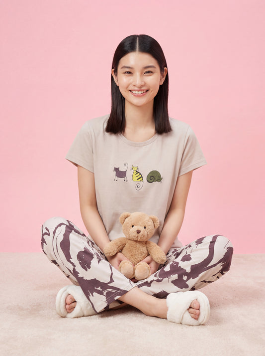 Lazy Animal - Cotton Lounge Night Suit