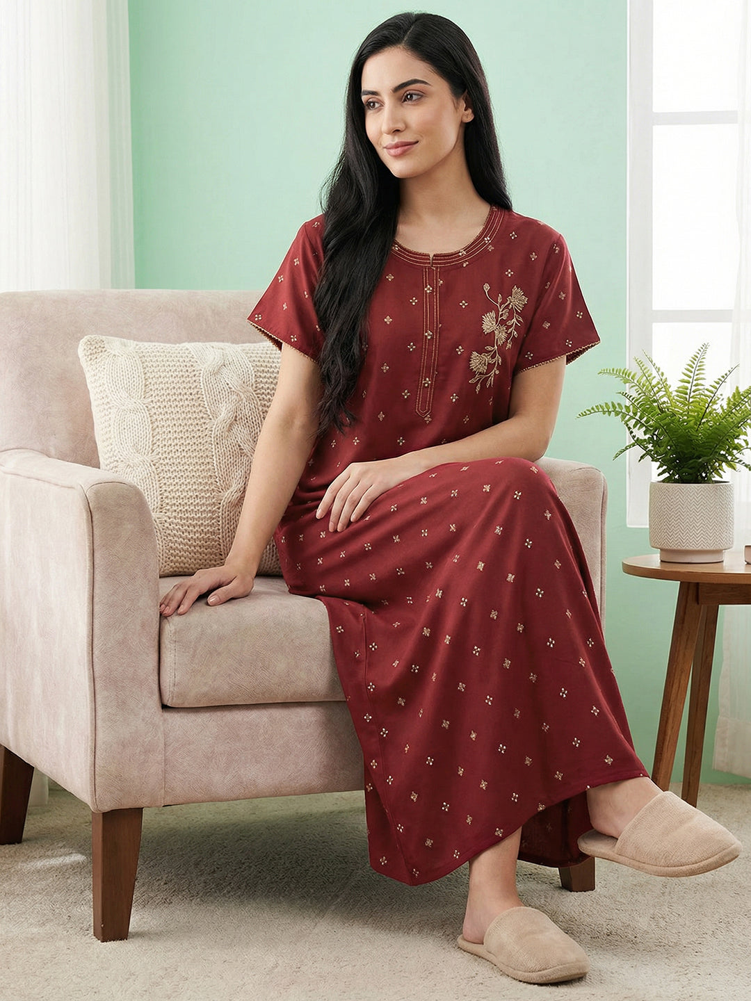 Alpine - Maxi with Embroidered Neckline