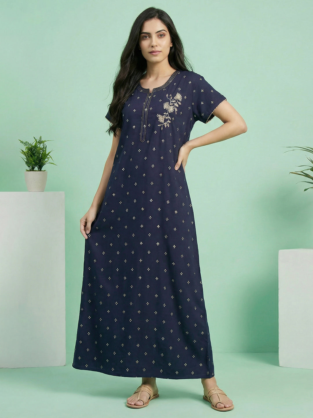 Alpine - Maxi with Embroidered Neckline