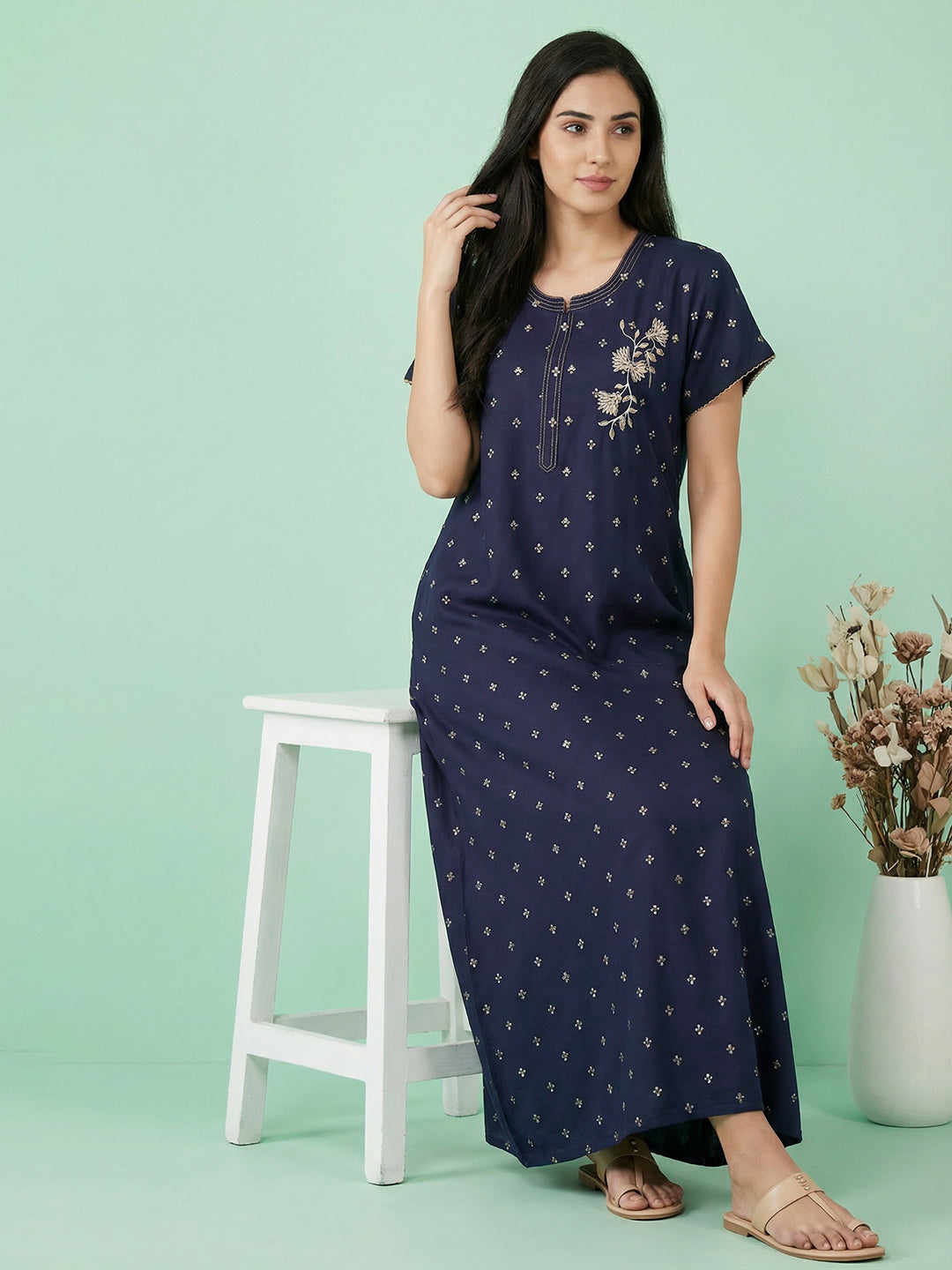Alpine - Maxi with Embroidered Neckline