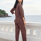 Stone Canvas Satin Night Co-ord Set